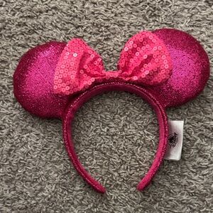 Pink sparkle/sequin Disney ears